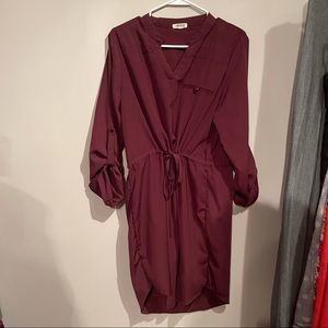 Burgundy shirt dress/tunic